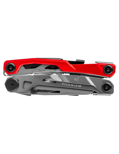 Multi-Herramienta de Bolsillo VERDADERO 8 en 1 Titanio Plata/Rojo