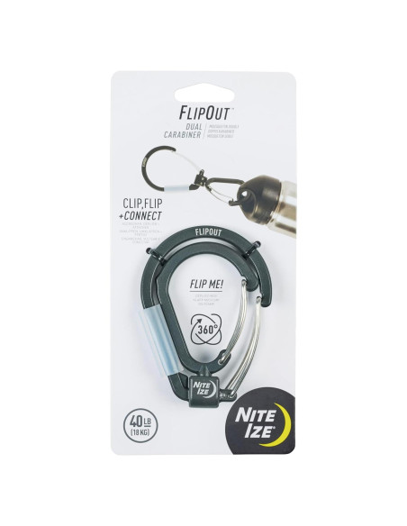 Mosquetón Doble Nite Ize FlipOut - Aluminio 18 kg - Plegable Mosquetón Doble Nite Ize FlipOut - Aluminio 18 kg - Plegable