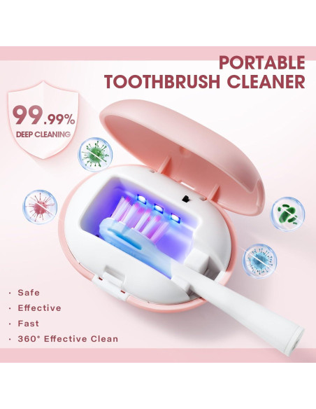 Esterilizador de Cepillos de Dientes Shmian Rosa Recargable Esterilizador de Cepillos de Dientes Shmian Rosa Recargable