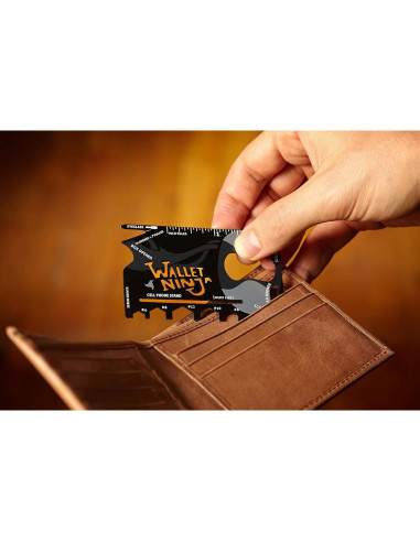 Wallet Ninja Multitool 18 en 1 - Herramienta de Tarjeta Negra