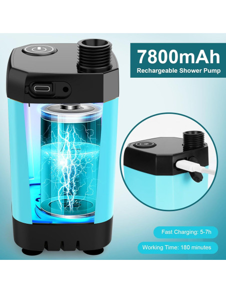 Ducha Portátil ALIESTFDNO 20L con Bomba Recargable 7800mAh Ducha Portátil ALIESTFDNO 20L con Bomba Recargable 7800mAh