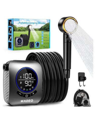 Ducha Portátil WADEO Camping 8000mAh IPX8 5 Modos de Rocío