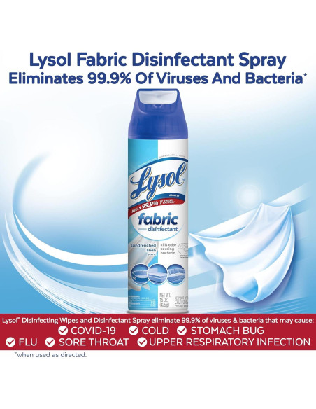 Lysol Spray Desinfectante para Telas 450 ml - Elimina Bacterias Lysol Spray Desinfectante para Telas 450 ml - Elimina Bacterias