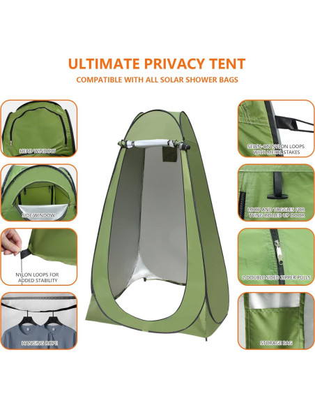 Tienda de Ducha Pop Up BALAVA con Bolsa Solar 18.9L Tienda de Ducha Pop Up BALAVA con Bolsa Solar 18.9L