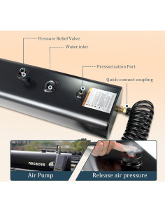 Tanque de Agua Presurizado Necaces 17L Ducha Camping Aluminio 2