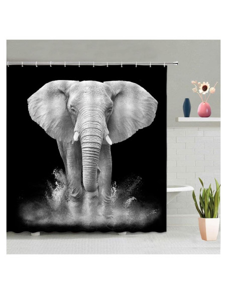 Cortina de Ducha Elefante Africano Jingjiji 180 x 180 cm Cortina de Ducha Elefante Africano Jingjiji 180 x 180 cm