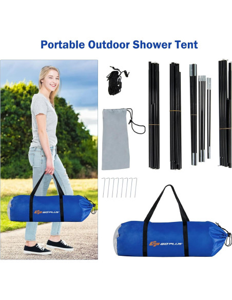 Carpa de Ducha Goplus 2 Habitaciones Impermeable 2.13m x 1.07m Carpa de Ducha Goplus 2 Habitaciones Impermeable 2.13m x 1.07m