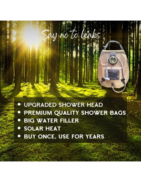 Bolsa de Ducha Solar EZ USE 20L - Ducha Portátil Camping Verde Bolsa de Ducha Solar EZ USE 20L - Ducha Portátil Camping Verde