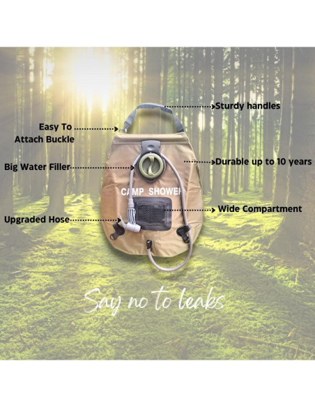 Bolsa de Ducha Solar EZ USE 20L - Ducha Portátil Camping Verde Bolsa de Ducha Solar EZ USE 20L - Ducha Portátil Camping Verde