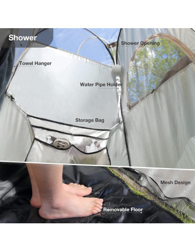 Carpa de Ducha Plegable TRIPTIPS 2.1m Impermeable UPF 50+