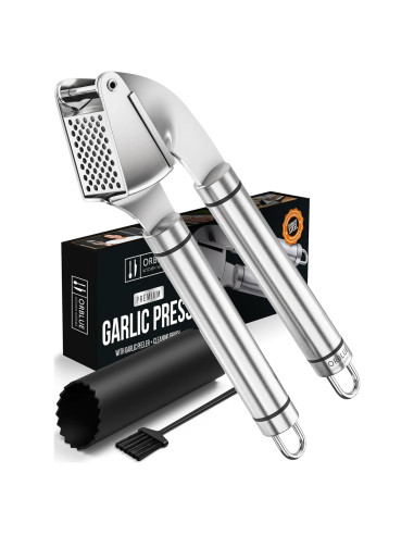 Prensa de Ajo Acero Inoxidable Orblue 19 cm Fácil Limpieza