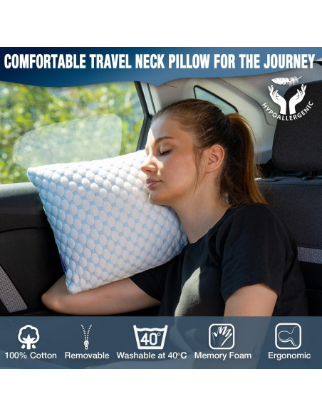 Almohada de Viaje Alkamto Espuma de Memoria Refrigerante 49.8x30cm Almohada de Viaje Alkamto Espuma de Memoria Refrigerante 49.8x30cm