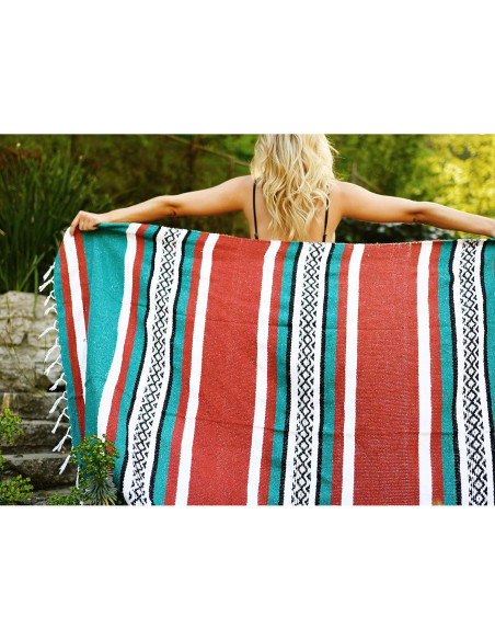 Manta Mexicana Laguna Beach Textile Co Verde Rústico 177.8x121.9cm Manta Mexicana Laguna Beach Textile Co Verde Rústico 177.8x121.9cm