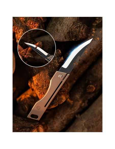 Cuchillo de bolsillo plegable KeyUnity KK06M - Titanio Gris EDC Cuchillo de bolsillo plegable KeyUnity KK06M - Titanio Gris EDC