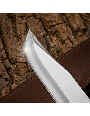 Cuchillo Bowie FLISSA 35.56 cm con mango de madera y funda