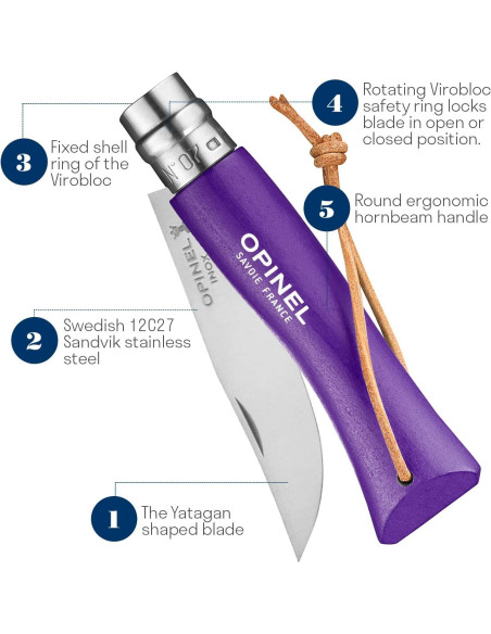 Cuchillo Plegable Opinel Colorama No. 7 Acero Inoxidable 17.78 cm Cuchillo Plegable Opinel Colorama No. 7 Acero Inoxidable 17.78 cm
