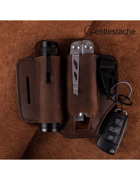 Funda de Cuero Gentlestache para Multiherramienta EDC Marrón Funda de Cuero Gentlestache para Multiherramienta EDC Marrón