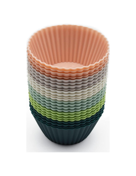 Tazas de Hornear de Silicona MODENGKONGJIAN 24 Piezas Tazas de Hornear de Silicona MODENGKONGJIAN 24 Piezas