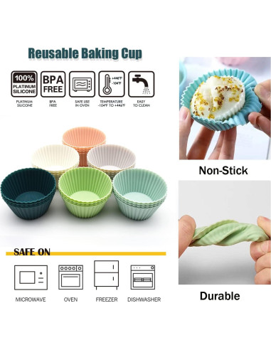 Tazas de Hornear de Silicona MODENGKONGJIAN 24 Piezas