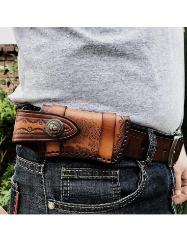 Funda de Cuchillo de Cuero COHOMELARS 10.8 cm Marrón EDC