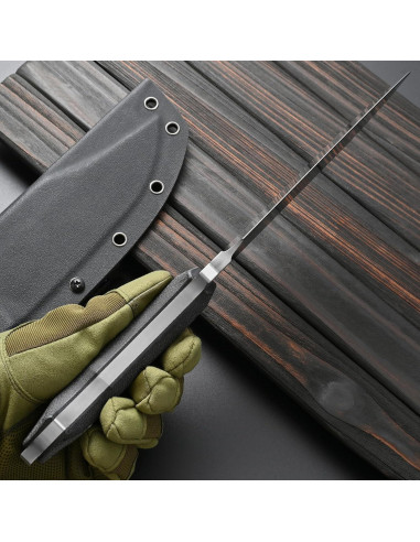 Cuchillo Fijo Sitivien ST20 Acero N690 8mm Mango G10 Plata