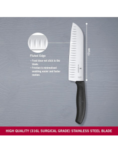 Cuchillo Santoku Victorinox Swiss Classic 17 cm Acanalado 2