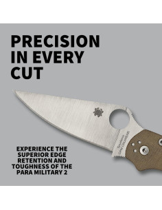 Cuchillo Spyderco Para Military 2 CPM Cru-Wear 8.81 cm Micarta 2