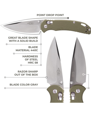 Cuchillo Plegable Firebird Ganzo F753M1 Verde G10 EDC