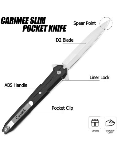 Cuchillo de bolsillo plegable Carimee 9.5 cm acero inoxidable