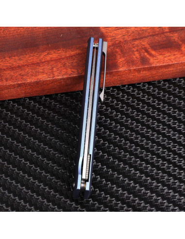 Cuchillo Plegable Samior GP035 de Aluminio Azul 8.89 cm D2