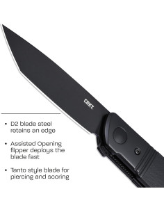 Cuchillo Plegable CRKT Bamboozled Negro EDC 19.69 cm D2 2
