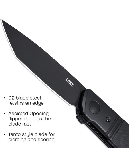 Cuchillo Plegable CRKT Bamboozled Negro EDC 19.69 cm D2 Cuchillo Plegable CRKT Bamboozled Negro EDC 19.69 cm D2