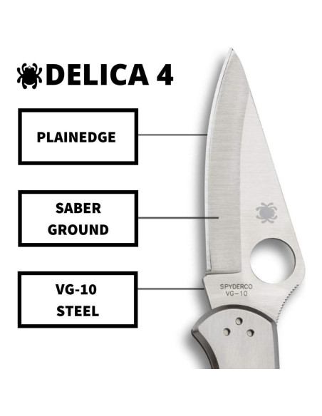 Cuchillo Spyderco Delica 4 VG-10 7.49 cm Acero Inoxidable Cuchillo Spyderco Delica 4 VG-10 7.49 cm Acero Inoxidable