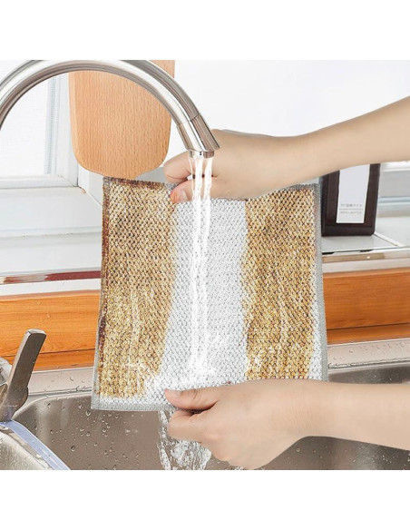 10 Trapos de Lavado de Platos de Alambre XBUYTO Gris 10 Trapos de Lavado de Platos de Alambre XBUYTO Gris