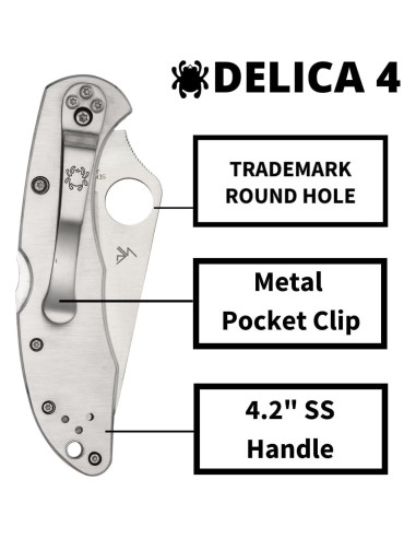 Cuchillo Spyderco Delica 4 VG-10 7.49 cm Acero Inoxidable