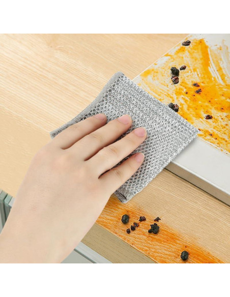 10 Trapos de Lavado de Platos de Alambre XBUYTO Gris 10 Trapos de Lavado de Platos de Alambre XBUYTO Gris