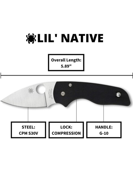 Cuchillo Spyderco Lil' Native G-10 6.15 cm Acero S30V Cuchillo Spyderco Lil' Native G-10 6.15 cm Acero S30V