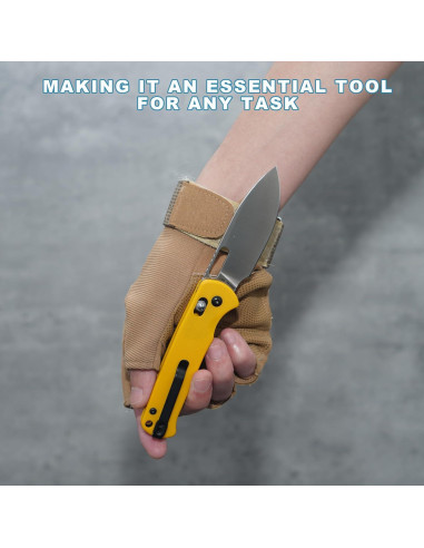 Cuchillo Plegable CJRB Hectare 8 cm Hoja AR-RPM9 Amarillo