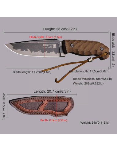 Cuchillo de Caza WPKOPYA Extreme Wolf DA01 23.37 cm Acero DC53