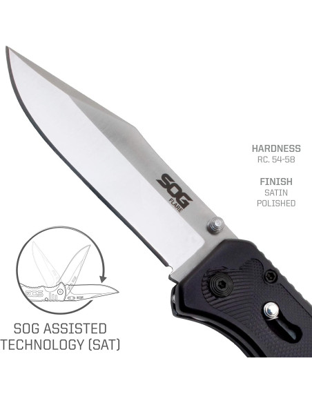 Cuchillo Plegable SOG Twitch II 6.73 cm Acero AUS-8 Aluminio Cuchillo Plegable SOG Twitch II 6.73 cm Acero AUS-8 Aluminio