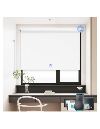 Persianas Motorizadas Sin Taladro Allesin 35x72 cm Blanca