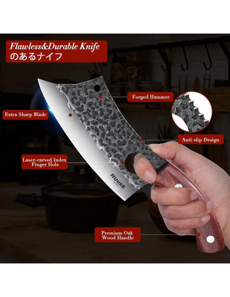 Cuchillo de Carnicero Huusk 16 cm Forjado a Mano con Mango de Roble Cuchillo de Carnicero Huusk 16 cm Forjado a Mano con Mango de Roble