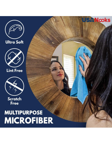 Paño de Microfibra USANOOKS Gris - 12 Pcs - 30x30 cm