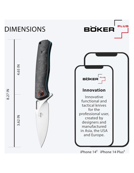 Cuchillo de bolsillo BKER PLUS Nebula D2 fibra de carbono Cuchillo de bolsillo BKER PLUS Nebula D2 fibra de carbono