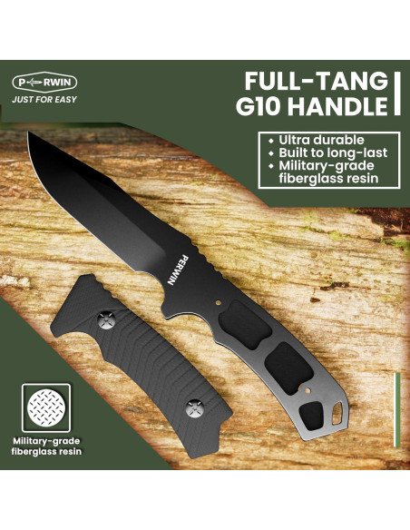 Cuchillo de Supervivencia Bushcraft PERWIN 27.4 cm Acero D2 Cuchillo de Supervivencia Bushcraft PERWIN 27.4 cm Acero D2