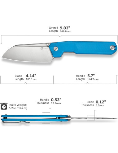 Cuchillo Plegable CIVIVI Hid 10.5 cm Hoja 14C28N Mango G10 Azul