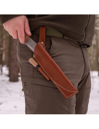 Funda de Cuchillo de Cinturón BPS Marrón con Encendedor