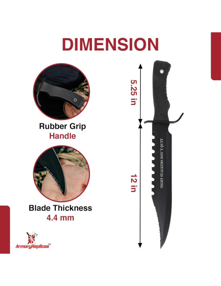 Cuchillo Deportivo Sawback Nocturno Armory Replicas 30.99 cm Cuchillo Deportivo Sawback Nocturno Armory Replicas 30.99 cm