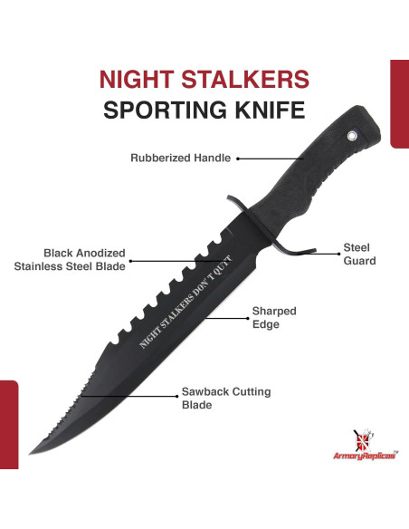 Cuchillo Deportivo Sawback Nocturno Armory Replicas 30.99 cm Cuchillo Deportivo Sawback Nocturno Armory Replicas 30.99 cm