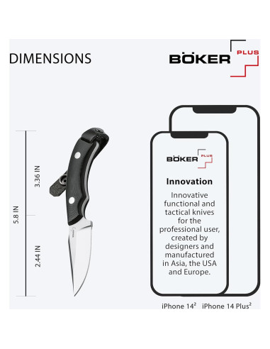 Cuchillo Bowie Gigante Boker 02MB565 Acero Inoxidable 21 cm